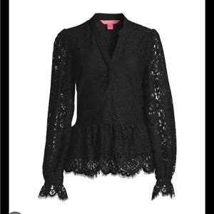 Lilly Pulitzer NWT Size Large Jacelynne Onxy Blouse